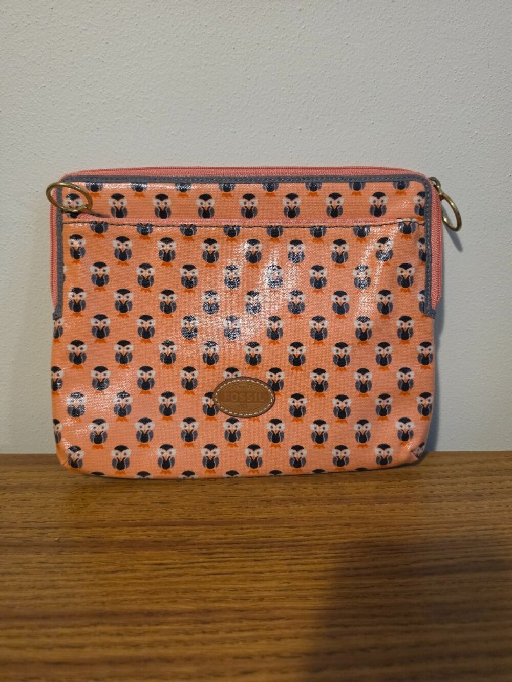 Fossil Owl Coated Canvas Tablet Sleeve Pouch Case Peach Pink SWL1046